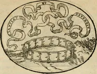 An illustration from Dialogo dell'imprese militari et amorose di Monsignor Giouio, vescouo di Nocera : et del S. Gabriel Symeoni fiorentino : con vn ragionamento di M. Lodouico Domenichi, nel medesimo soggetto : con la tauola (1574)