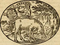 An illustration from Dialogo dell'imprese militari et amorose di Monsignor Giouio, vescouo di Nocera : et del S. Gabriel Symeoni fiorentino : con vn ragionamento di M. Lodouico Domenichi, nel medesimo soggetto : con la tauola (1574)