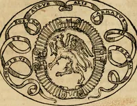 An illustration from Dialogo dell'imprese militari et amorose di Monsignor Giouio, vescouo di Nocera : et del S. Gabriel Symeoni fiorentino : con vn ragionamento di M. Lodouico Domenichi, nel medesimo soggetto : con la tauola (1574)