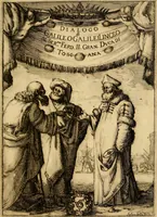 An illustration from Dialogo di Galileo Galilei Linceo matematico sopraordinario dello studio di Pisa. E filosofo, e matematico primario del serenissimo gr. duca di Toscana. Doue ne i congressi di quattro giornate si discorre sopra i due massimi sistemi del mondo tolemaico, e copernicano; : proponendo indeterminatamente le ragioni filosofiche, e naturali tanto per l'vna, quanto per l'altra parte (1632)