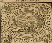 An illustration from Dialogue des devises d'armes et d'amovrs du S. Pavlo Iovio : avec un discours M. Loys Dominique sur le mesme subiet (1561)