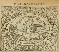 An illustration from Dialogue des devises d'armes et d'amovrs du S. Pavlo Iovio : avec un discours M. Loys Dominique sur le mesme subiet (1561)