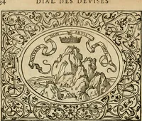 An illustration from Dialogue des devises d'armes et d'amovrs du S. Pavlo Iovio : avec un discours M. Loys Dominique sur le mesme subiet (1561)