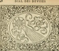 An illustration from Dialogue des devises d'armes et d'amovrs du S. Pavlo Iovio : avec un discours M. Loys Dominique sur le mesme subiet (1561)