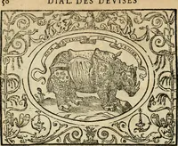 An illustration from Dialogue des devises d'armes et d'amovrs du S. Pavlo Iovio : avec un discours M. Loys Dominique sur le mesme subiet (1561)
