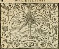 An illustration from Dialogue des devises d'armes et d'amovrs du S. Pavlo Iovio : avec un discours M. Loys Dominique sur le mesme subiet (1561)