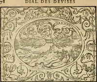 An illustration from Dialogue des devises d'armes et d'amovrs du S. Pavlo Iovio : avec un discours M. Loys Dominique sur le mesme subiet (1561)