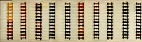 An illustration from Diamine colours coupled with nitrazol C on cotton yarn (1900)