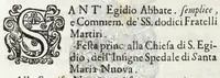 Picture 18 of 30 from Diario sacro e guida perpetua per visitare le chiese della città di Firenze, e suoi sobborghi in tutt' i giorni dell' anno, e per sapere le feste, che vi si celebrano, l' indulgenze perpetue che vi s' accquistano, e gl' esercizj di devozione, e pietà che vi si fanno : con una notizia de' corpi, e reliquie di santi, che in esse chiese si conservano, ed un catalogo de SS. e BB. che in essa città fiorirono, ed altre particolarità (1700), leaf 190