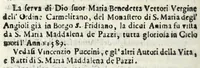 An illustration from Diario sacro e guida perpetua per visitare le chiese della città di Firenze, e suoi sobborghi in tutt' i giorni dell' anno, e per sapere le feste, che vi si celebrano, l' indulgenze perpetue che vi s' accquistano, e gl' esercizj di devozione, e pietà che vi si fanno : con una notizia de' corpi, e reliquie di santi, che in esse chiese si conservano, ed un catalogo de SS. e BB. che in essa città fiorirono, ed altre particolarità (1700)