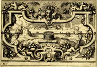 An illustration from Di Battista Pittoni pittore vicentino ano. M.D.LXVIII Impresse di diversi prencipi, dvchi, signori, e d'altri personaggi et hvomini letterati et illvstri. Con priuillegio di Venetia per anni XV. Con alcune stanze del Dolce che dichiarano i motti di esse imprese (1562)