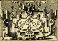 An illustration from Di Battista Pittoni pittore vicentino ano. M.D.LXVIII Impresse di diversi prencipi, dvchi, signori, e d'altri personaggi et hvomini letterati et illvstri. Con priuillegio di Venetia per anni XV. Con alcune stanze del Dolce che dichiarano i motti di esse imprese (1562)