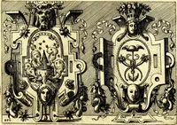 An illustration from Di Battista Pittoni pittore vicentino ano. M.D.LXVIII Impresse di diversi prencipi, dvchi, signori, e d'altri personaggi et hvomini letterati et illvstri. Con priuillegio di Venetia per anni XV. Con alcune stanze del Dolce che dichiarano i motti di esse imprese (1562)