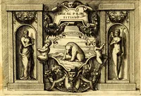 An illustration from Di Battista Pittoni pittore vicentino ano. M.D.LXVIII Impresse di diversi prencipi, dvchi, signori, e d'altri personaggi et hvomini letterati et illvstri. Con priuillegio di Venetia per anni XV. Con alcune stanze del Dolce che dichiarano i motti di esse imprese (1562)