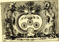 An illustration from Di Battista Pittoni pittore vicentino ano. M.D.LXVIII Impresse di diversi prencipi, dvchi, signori, e d'altri personaggi et hvomini letterati et illvstri. Con priuillegio di Venetia per anni XV. Con alcune stanze del Dolce che dichiarano i motti di esse imprese (1562)