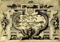 An illustration from Di Battista Pittoni pittore vicentino ano. M.D.LXVIII Impresse di diversi prencipi, dvchi, signori, e d'altri personaggi et hvomini letterati et illvstri. Con priuillegio di Venetia per anni XV. Con alcune stanze del Dolce che dichiarano i motti di esse imprese (1562)