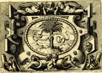 An illustration from Di Battista Pittoni pittore vicentino ano. M.D.LXVIII Impresse di diversi prencipi, dvchi, signori, e d'altri personaggi et hvomini letterati et illvstri. Con priuillegio di Venetia per anni XV. Con alcune stanze del Dolce che dichiarano i motti di esse imprese (1562)