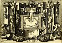 An illustration from Di Battista Pittoni pittore vicentino ano. M.D.LXVIII Impresse di diversi prencipi, dvchi, signori, e d'altri personaggi et hvomini letterati et illvstri. Con priuillegio di Venetia per anni XV. Con alcune stanze del Dolce che dichiarano i motti di esse imprese (1562)
