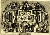 An illustration from Di Battista Pittoni pittore vicentino ano. M.D.LXVIII Impresse di diversi prencipi, dvchi, signori, e d'altri personaggi et hvomini letterati et illvstri. Con priuillegio di Venetia per anni XV. Con alcune stanze del Dolce che dichiarano i motti di esse imprese (1562)