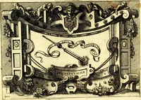 An illustration from Di Battista Pittoni pittore vicentino ano. M.D.LXVIII Impresse di diversi prencipi, dvchi, signori, e d'altri personaggi et hvomini letterati et illvstri. Con priuillegio di Venetia per anni XV. Con alcune stanze del Dolce che dichiarano i motti di esse imprese (1562)