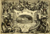 An illustration from Di Battista Pittoni pittore vicentino ano. M.D.LXVIII Impresse di diversi prencipi, dvchi, signori, e d'altri personaggi et hvomini letterati et illvstri. Con priuillegio di Venetia per anni XV. Con alcune stanze del Dolce che dichiarano i motti di esse imprese (1562)