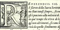 Picture 8 of 9 from Dichiaratione del Doni : sopra il XIII. cap. dell' Apocalisse, contro a gli heretici, con modi non mai piu intesi da huomo uiuente : che cosa sieno la Naue di San Pietro, la Chiesa Romana, il Concilio di Trento, la Destra della Naue, la sinistra, la rete, & i. 153. pesci dell'euangelio di S. Giouan[n]i : & cioche significhino con altre intelligenze della Sacra Scrittura, secondo i cabalisti (1562), leaf 17