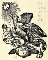 An illustration from Dichiaratione del Doni : sopra il XIII. cap. dell' Apocalisse, contro a gli heretici, con modi non mai piu intesi da huomo uiuente : che cosa sieno la Naue di San Pietro, la Chiesa Romana, il Concilio di Trento, la Destra della Naue, la sinistra, la rete, & i. 153. pesci dell'euangelio di S. Giouan[n]i : & cioche significhino con altre intelligenze della Sacra Scrittura, secondo i cabalisti (1562)