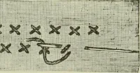 An illustration from The dictionary of needlework : an encyclopaedia of artistic, plain, and fancy needlework dealing fully with the details of all the stitches employed, the method of working, the materials used, the meaning of technical terms, and, where necessary, tracing the origin and history of the various works described (1882)