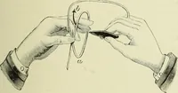 An illustration from The dictionary of needlework : an encyclopaedia of artistic, plain, and fancy needlework dealing fully with the details of all the stitches employed, the method of working, the materials used, the meaning of technical terms, and, where necessary, tracing the origin and history of the various works described (1882)