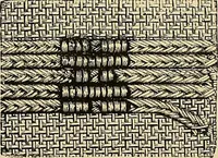 An illustration from The dictionary of needlework : an encyclopaedia of artistic, plain, and fancy needlework. Dealing fully with the details of all the stitches employed, the method of working, the materials used, the meaning of technical terms, and, where necessary, tracing the origin and history of the various works described. Illustrated with upwards of 800 wood engravings, and coloured plates. Plain sewing, textiles, dressmaking, appliances, and terms (1885)