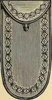 An illustration from The dictionary of needlework : an encyclopaedia of artistic, plain, and fancy needlework. Dealing fully with the details of all the stitches employed, the method of working, the materials used, the meaning of technical terms, and, where necessary, tracing the origin and history of the various works described. Illustrated with upwards of 800 wood engravings, and coloured plates. Plain sewing, textiles, dressmaking, appliances, and terms (1885)