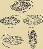 An illustration from The dictionary of needlework : an encyclopaedia of artistic, plain, and fancy needlework. Dealing fully with the details of all the stitches employed, the method of working, the materials used, the meaning of technical terms, and, where necessary, tracing the origin and history of the various works described. Illustrated with upwards of 800 wood engravings, and coloured plates. Plain sewing, textiles, dressmaking, appliances, and terms (1885)