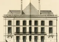 An illustration from Dictionnaire d'architecture, civile, militaire et navale, antique, ancienne et moderne : et de tous les arts et métiers qui en dépendent; Dont tous les Termes sont exprimés, en François, Latin, Italien, Espagnol, Anglois et Allemand. Enrichi de cent une Planches de Figures en Taille-douce, ... auquel on a joint Une Notice des Architectes, Ingénieurs, Peintres, Sculpteurs, Graveurs, & autres Artistes les plus celebres, dont on rapporte les principaux Ouvrages. (1770)