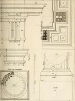 An illustration from Dictionnaire d'architecture, civile, militaire et navale, antique, ancienne et moderne : et de tous les arts et métiers qui en dépendent; Dont tous les Termes sont exprimés, en François, Latin, Italien, Espagnol, Anglois et Allemand. Enrichi de cent une Planches de Figures en Taille-douce, ... auquel on a joint Une Notice des Architectes, Ingénieurs, Peintres, Sculpteurs, Graveurs, & autres Artistes les plus celebres, dont on rapporte les principaux Ouvrages. (1770)