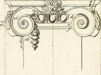 An illustration from Dictionnaire d'architecture, civile, militaire et navale, antique, ancienne et moderne : et de tous les arts et métiers qui en dépendent; Dont tous les Termes sont exprimés, en François, Latin, Italien, Espagnol, Anglois et Allemand. Enrichi de cent une Planches de Figures en Taille-douce, ... auquel on a joint Une Notice des Architectes, Ingénieurs, Peintres, Sculpteurs, Graveurs, & autres Artistes les plus celebres, dont on rapporte les principaux Ouvrages. (1770)