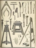 An illustration from Dictionnaire d'architecture, civile, militaire et navale, antique, ancienne et moderne : et de tous les arts et métiers qui en dépendent; Dont tous les Termes sont exprimés, en François, Latin, Italien, Espagnol, Anglois et Allemand. Enrichi de cent une Planches de Figures en Taille-douce, ... auquel on a joint Une Notice des Architectes, Ingénieurs, Peintres, Sculpteurs, Graveurs, & autres Artistes les plus celebres, dont on rapporte les principaux Ouvrages. (1770)