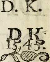 An illustration from Dictionnaire des monogrammes, chiffres, lettres initiales, logogryphes, rébus, &c. sous lesquels les plus célébres peintres, graveurs & dessinateurs ont dessiné leurs noms (1750)