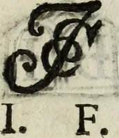 An illustration from Dictionnaire des monogrammes, chiffres, lettres initiales, logogryphes, rébus, &c. sous lesquels les plus célébres peintres, graveurs & dessinateurs ont dessiné leurs noms (1750)
