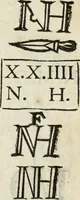 An illustration from Dictionnaire des monogrammes, chiffres, lettres initiales, logogryphes, rébus, &c. sous lesquels les plus célébres peintres, graveurs & dessinateurs ont dessiné leurs noms (1750)