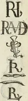 An illustration from Dictionnaire des monogrammes, chiffres, lettres initiales, logogryphes, rébus, &c. sous lesquels les plus célébres peintres, graveurs & dessinateurs ont dessiné leurs noms (1750)