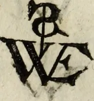 An illustration from Dictionnaire des monogrammes, chiffres, lettres initiales, logogryphes, rébus, &c. sous lesquels les plus célébres peintres, graveurs & dessinateurs ont dessiné leurs noms (1750)