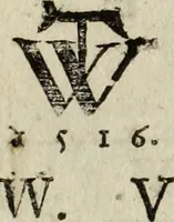An illustration from Dictionnaire des monogrammes, chiffres, lettres initiales, logogryphes, rébus, &c. sous lesquels les plus célébres peintres, graveurs & dessinateurs ont dessiné leurs noms (1750)