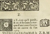 An illustration from Dictionnaire des monogrammes, chiffres, lettres initiales, logogryphes, rébus, &c. sous lesquels les plus célébres peintres, graveurs & dessinateurs ont dessiné leurs noms (1750)