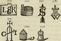 An illustration from Dictionnaire des monogrammes, chiffres, lettres initiales, logogryphes, rébus, &c. sous lesquels les plus célébres peintres, graveurs & dessinateurs ont dessiné leurs noms (1750)