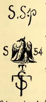 An illustration from Dictionnaire des marques et monogrammes des faiences, poteries, grès, terre de pipe, terre cuite, porcelaines, etc. : anciennes et modernes ... (1879)