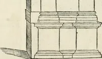 An illustration from Die alder vermaertste antique edificien : vã temple, theatre, amphitheatre, paleisen, therme, obeliske, brugge, archetriuphal, etc. vescreueeñ gefigureert met haren grondede eñ mate oock de plaetsen daerse staen, eñ wiese dede make (1546)
