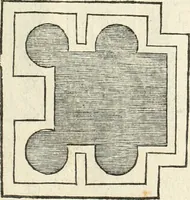 An illustration from Die alder vermaertste antique edificien : vã temple, theatre, amphitheatre, paleisen, therme, obeliske, brugge, archetriuphal, etc. vescreueeñ gefigureert met haren grondede eñ mate oock de plaetsen daerse staen, eñ wiese dede make (1546)