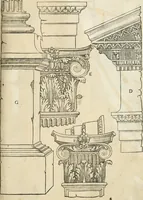An illustration from Die alder vermaertste antique edificien : vã temple, theatre, amphitheatre, paleisen, therme, obeliske, brugge, archetriuphal, etc. vescreueeñ gefigureert met haren grondede eñ mate oock de plaetsen daerse staen, eñ wiese dede make (1546)