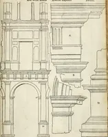 An illustration from Die alder vermaertste antique edificien : vã temple, theatre, amphitheatre, paleisen, therme, obeliske, brugge, archetriuphal, etc. vescreueeñ gefigureert met haren grondede eñ mate oock de plaetsen daerse staen, eñ wiese dede make (1546)