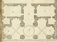 An illustration from Die alder vermaertste antique edificien : vã temple, theatre, amphitheatre, paleisen, therme, obeliske, brugge, archetriuphal, etc. vescreueeñ gefigureert met haren grondede eñ mate oock de plaetsen daerse staen, eñ wiese dede make (1546)